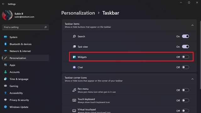 How To Disable weather widget from Windows 11 taskbar