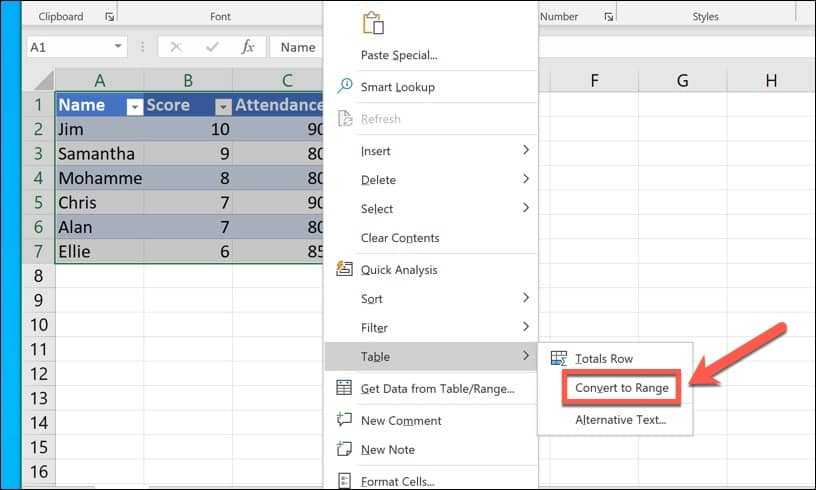 How To Remove Excel Table Without Losing Data