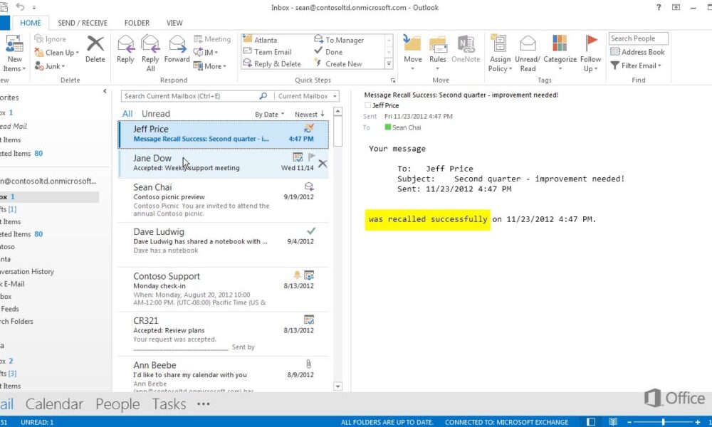 How To Recall an Email in Outlook